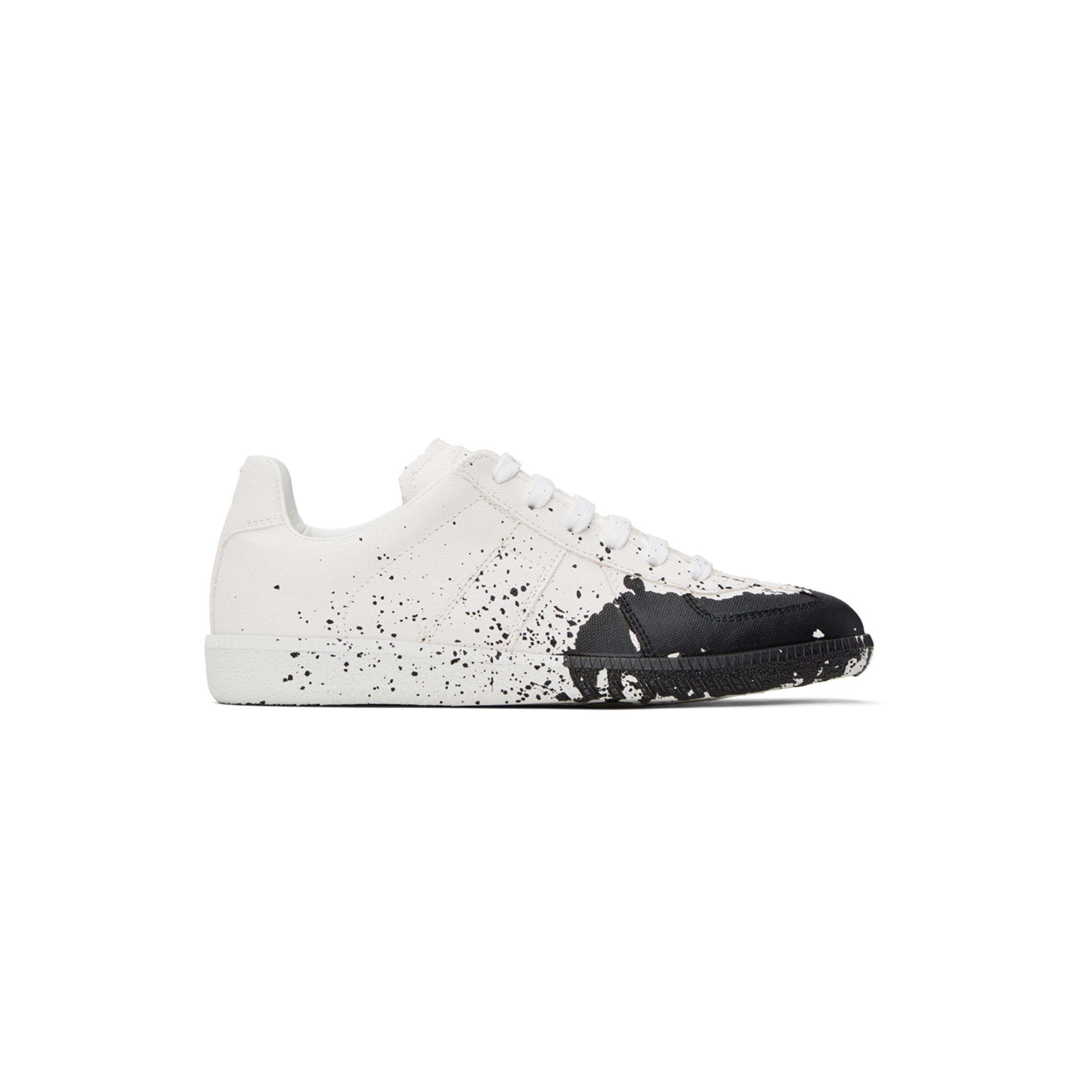 MAISON MARGIELA WHITE & BLACK PAINT REPLICA SNEAKERS 231168F128010